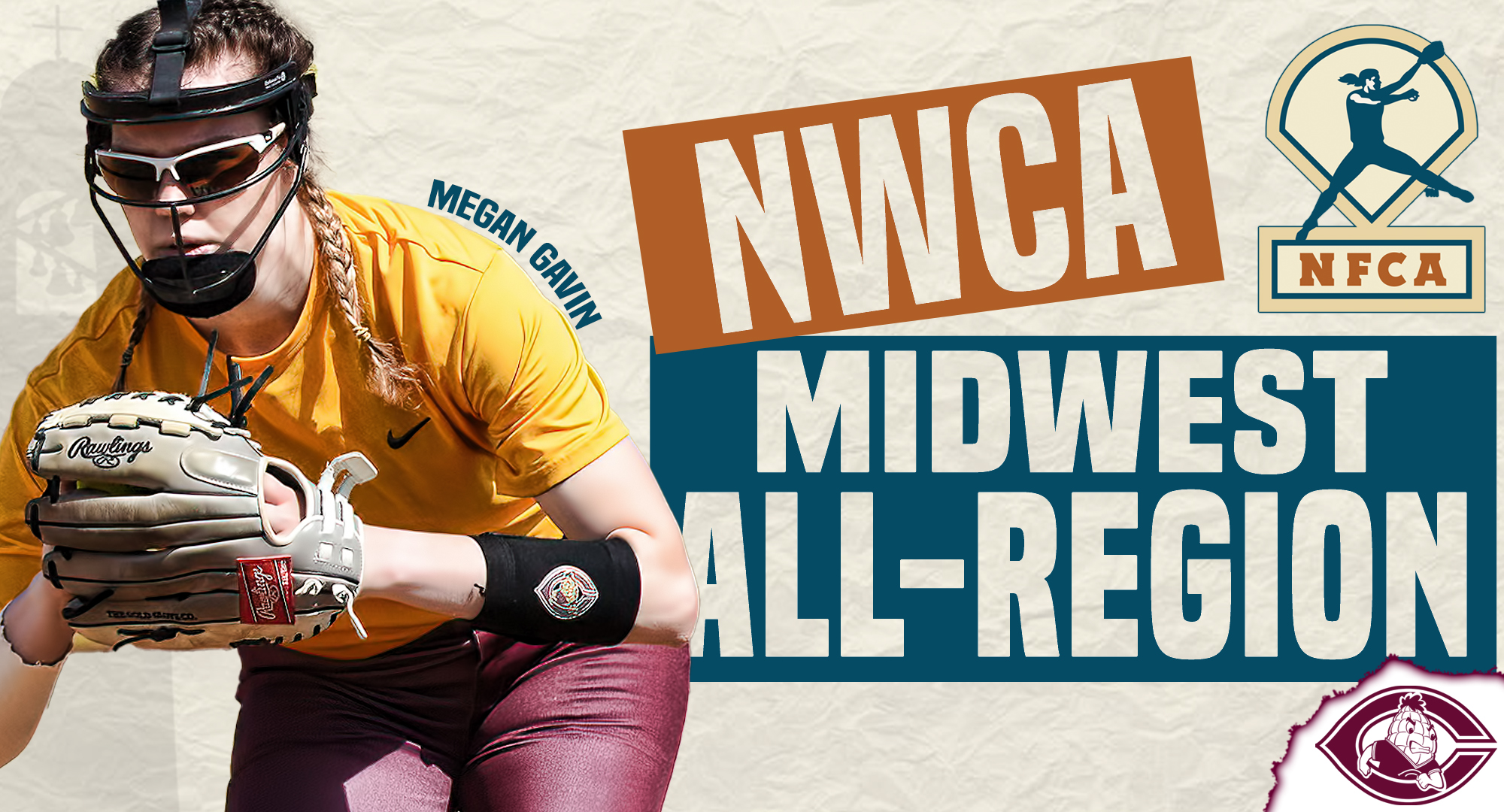 Megan Gavin was named to the NFCA Midwest All-Region Second Team. She becomes the first Cobber player to earn All-Region honors since 2002. 