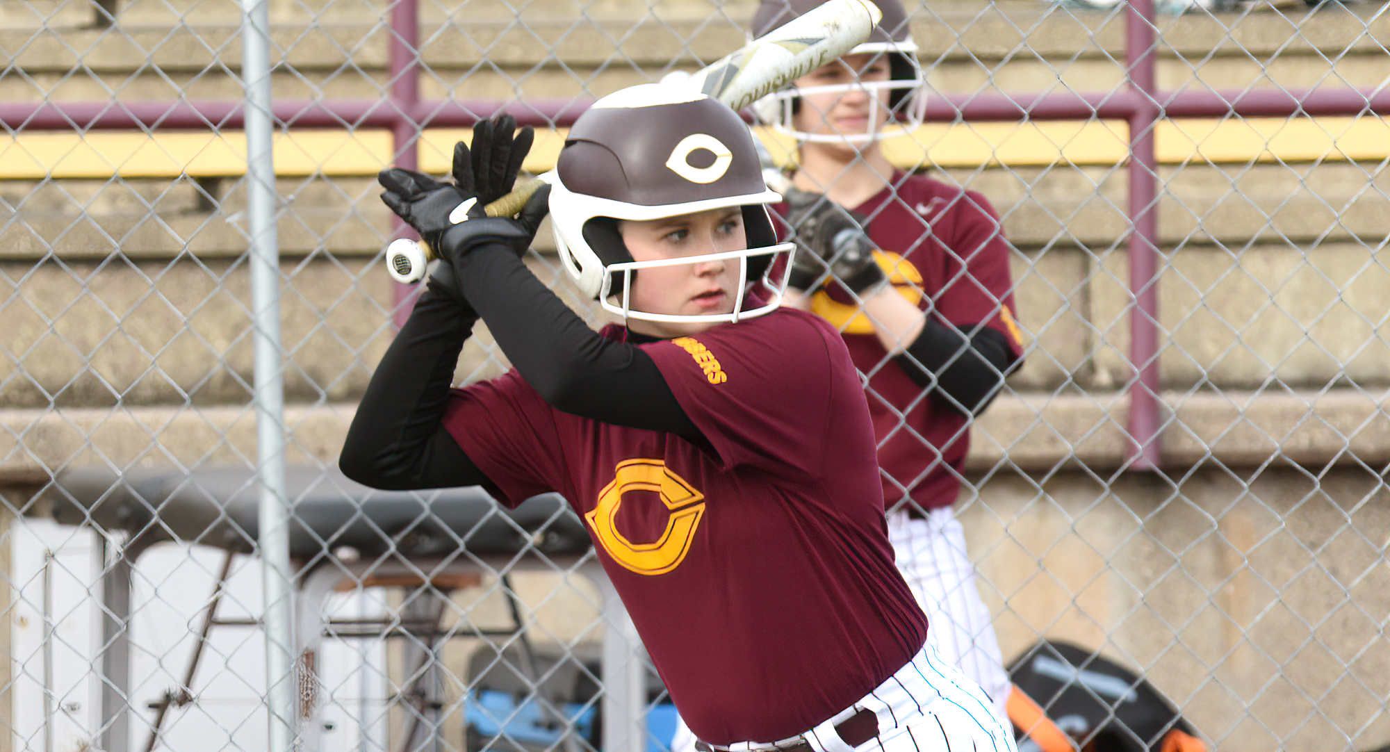 Emma Redlin hit her first college home run in the Cobbers' MIAC opener at St. Mary's. She also had a hit in both games to push her hit streak to four.