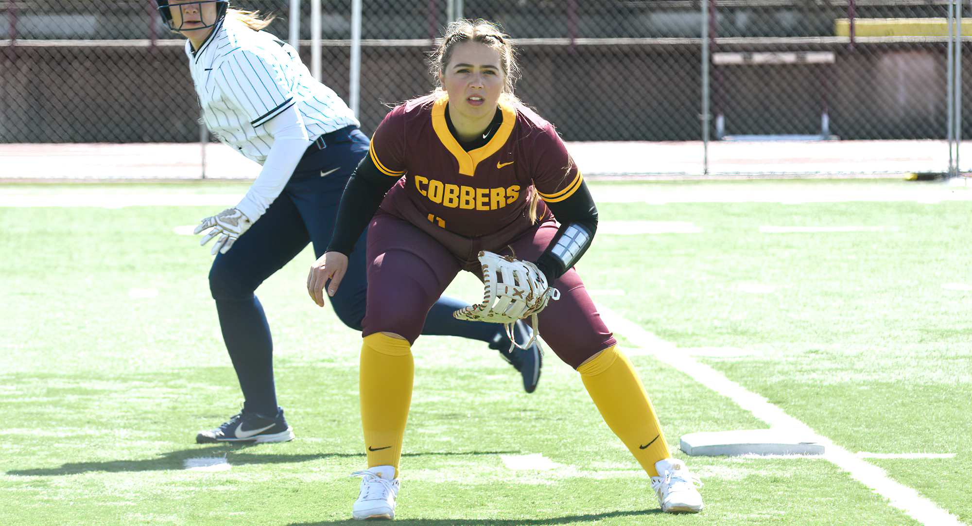 Val Kolstad went 3-for-6 with two RBI in the Cobbers' split with Macalester. She scored CC's only run in Game 1 and drove in two runs in the finale.