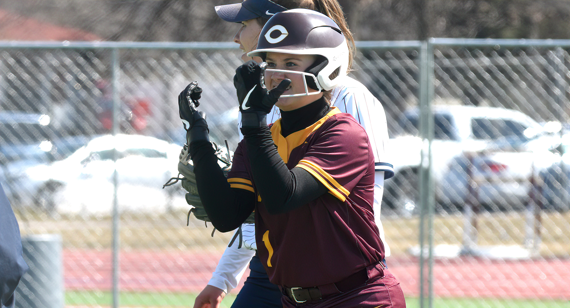Senior Emma Redlin had a dramatic 2-out, game-tying double in the bottom of the seventh inning in Cobbers' game with Allegheny.