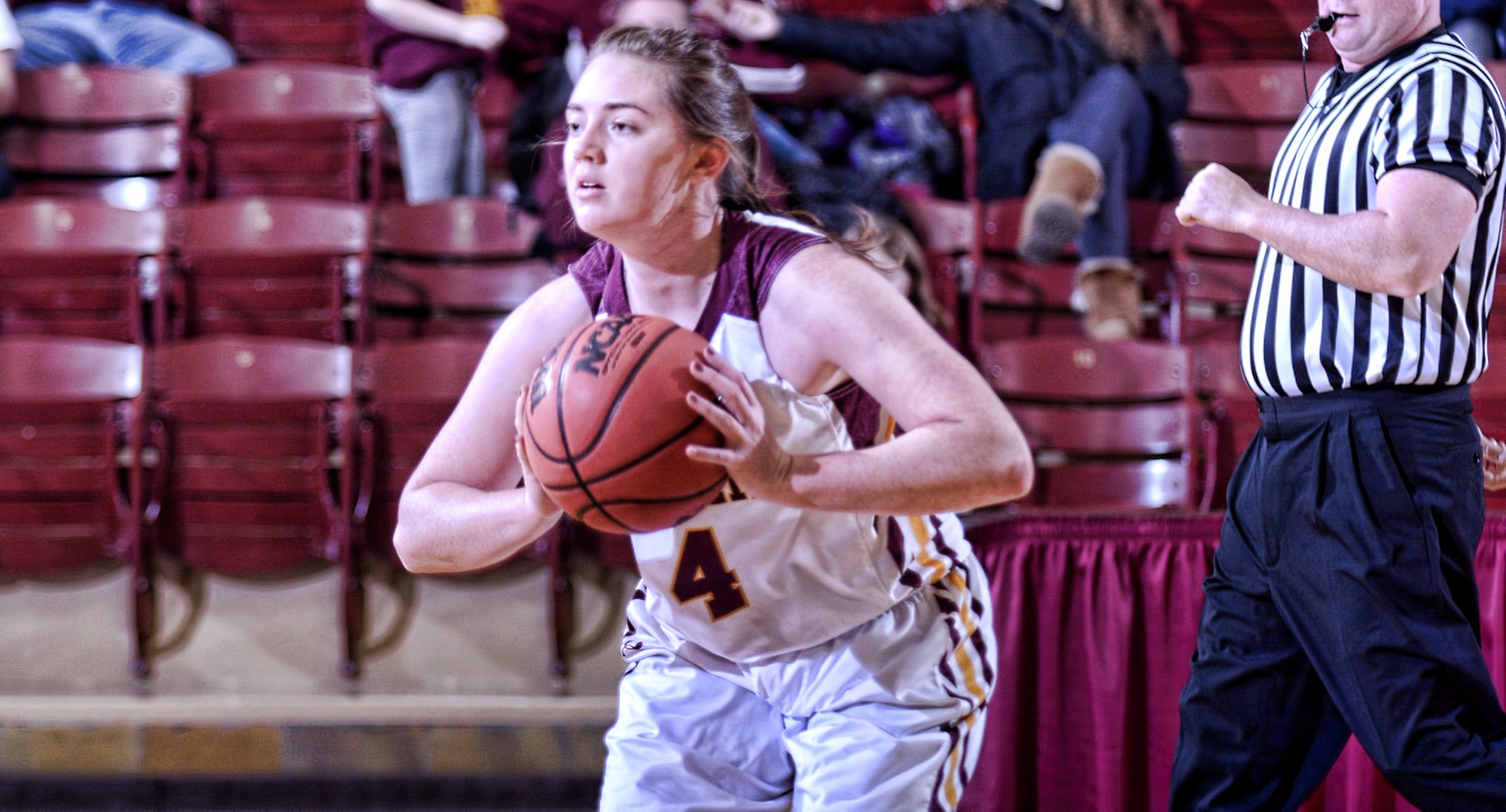 Junior Jamie Mentzer scored eight of her game-high 14 points in the fourth quarter in the Cobbers' win at Augsburg.