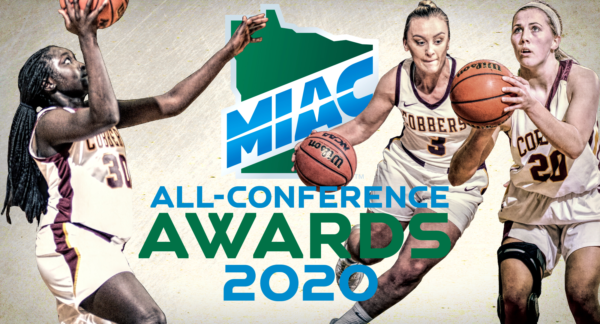 Mary Sem (L) and Autumn Thompson (M) were named to the MIAC All-Conference Team while Emily Bseman (R) earned All-First-Year Team honors.