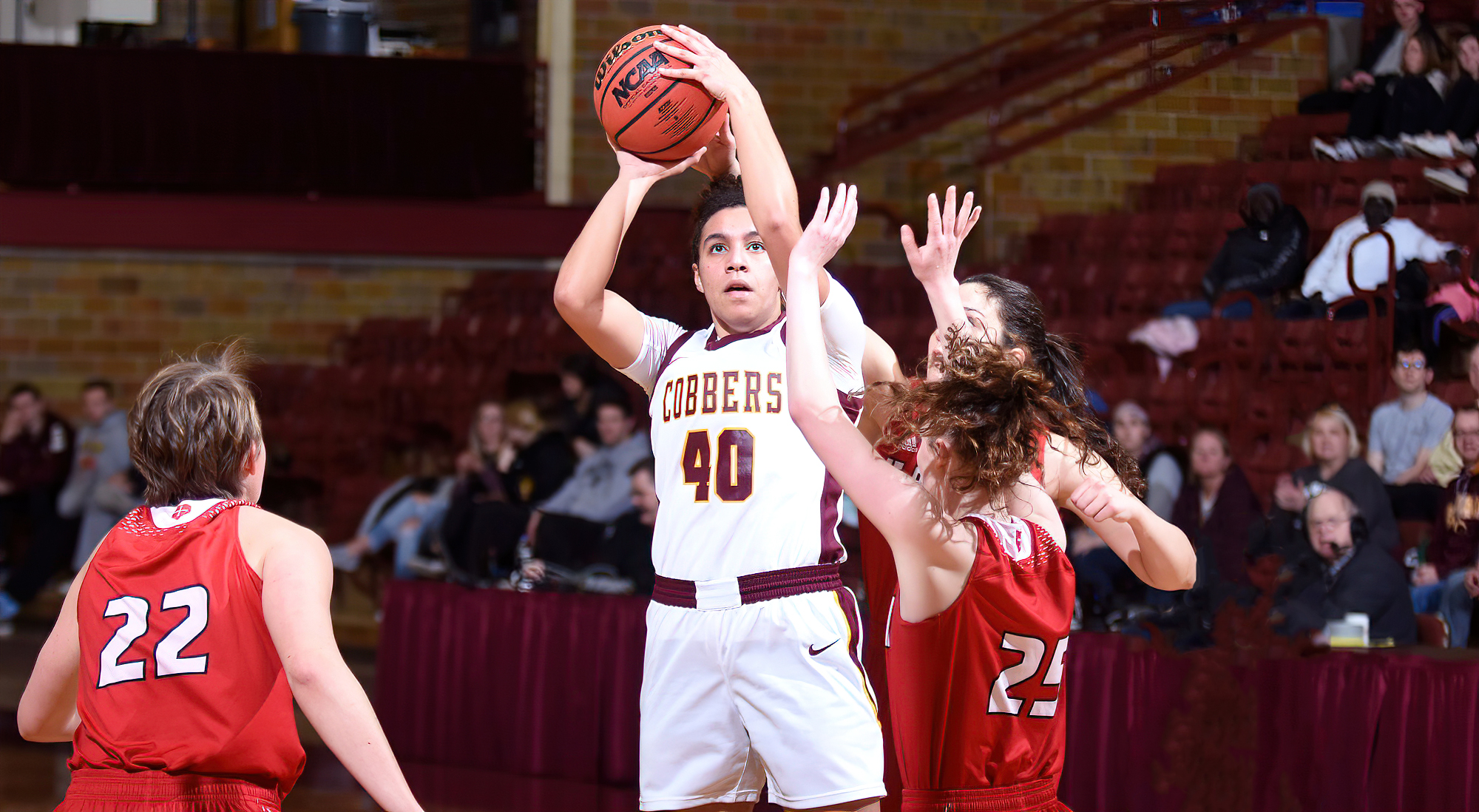 Sophomore Vanessa Kedl had a career-high 14 points in the Cobbers' season opener at St. Ben's. She was one of four CC players with at least 10 points in the game.