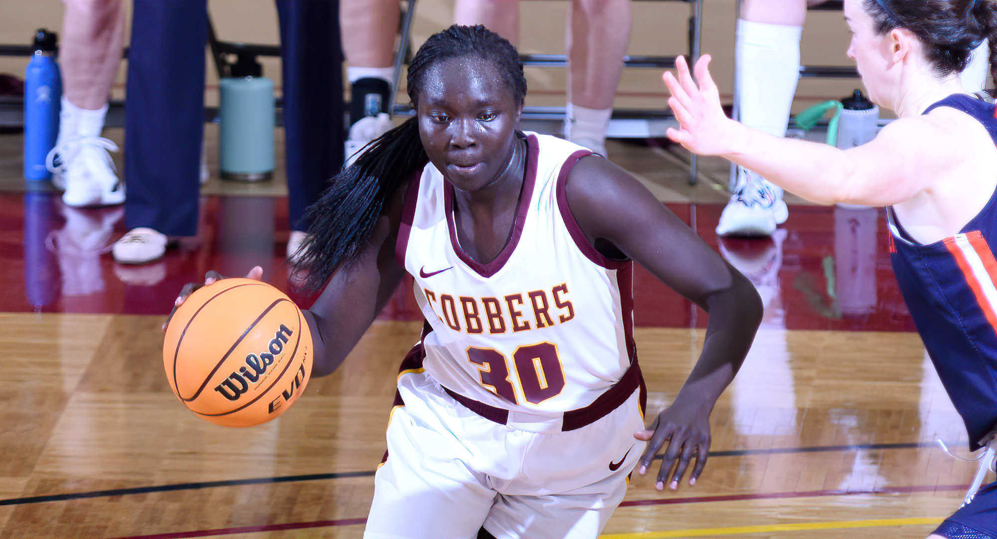 Senior Mary Sem had a team-high 18 points, and also grabbed four rebounds, in the Cobbers' game at Wis.-River Falls.