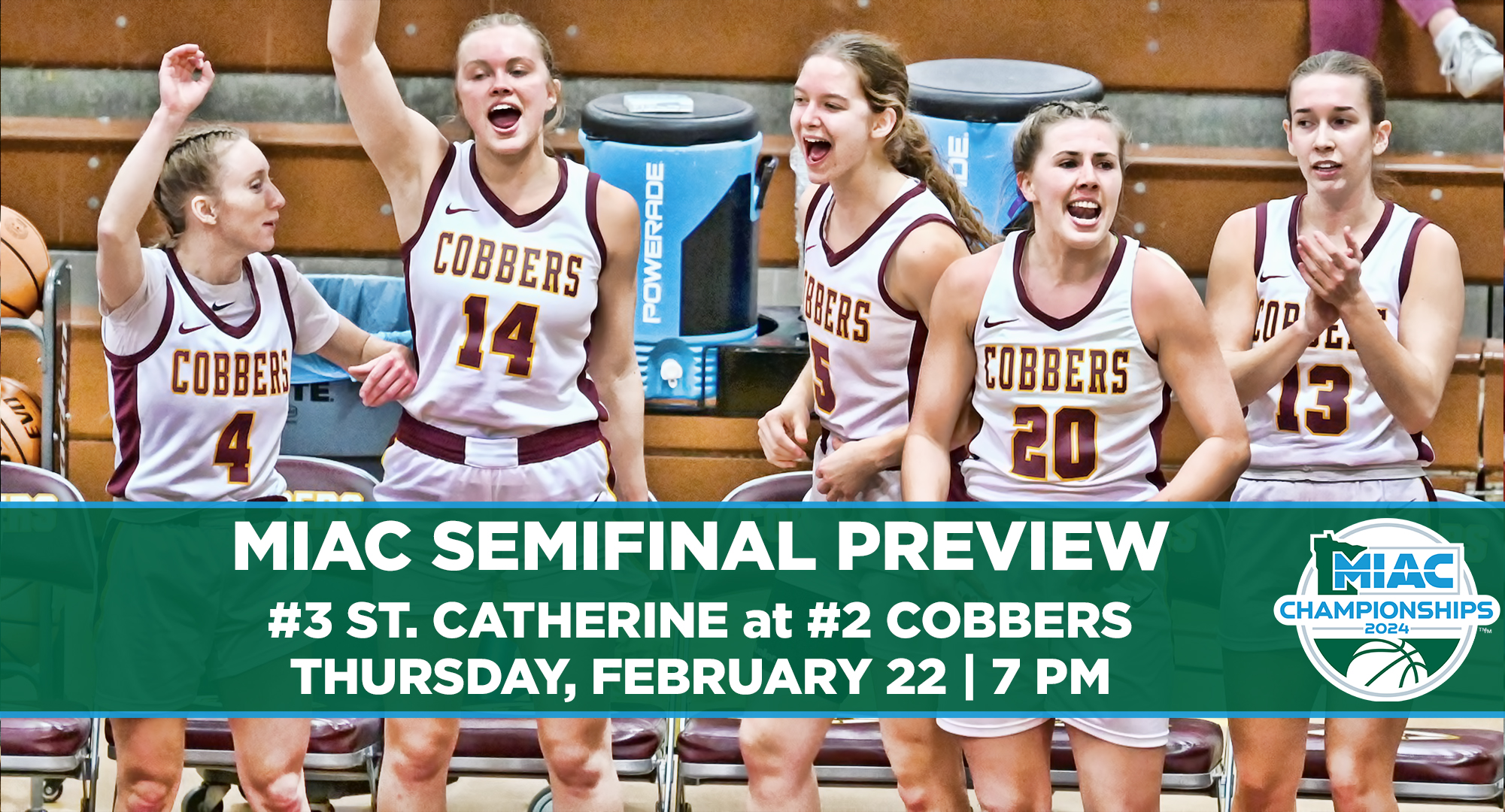 #2 Concordia hosts #3 St. Catherine in the semifinals of the MIAC Tournament on Thursday, Feb. 22 at 7 p.m.