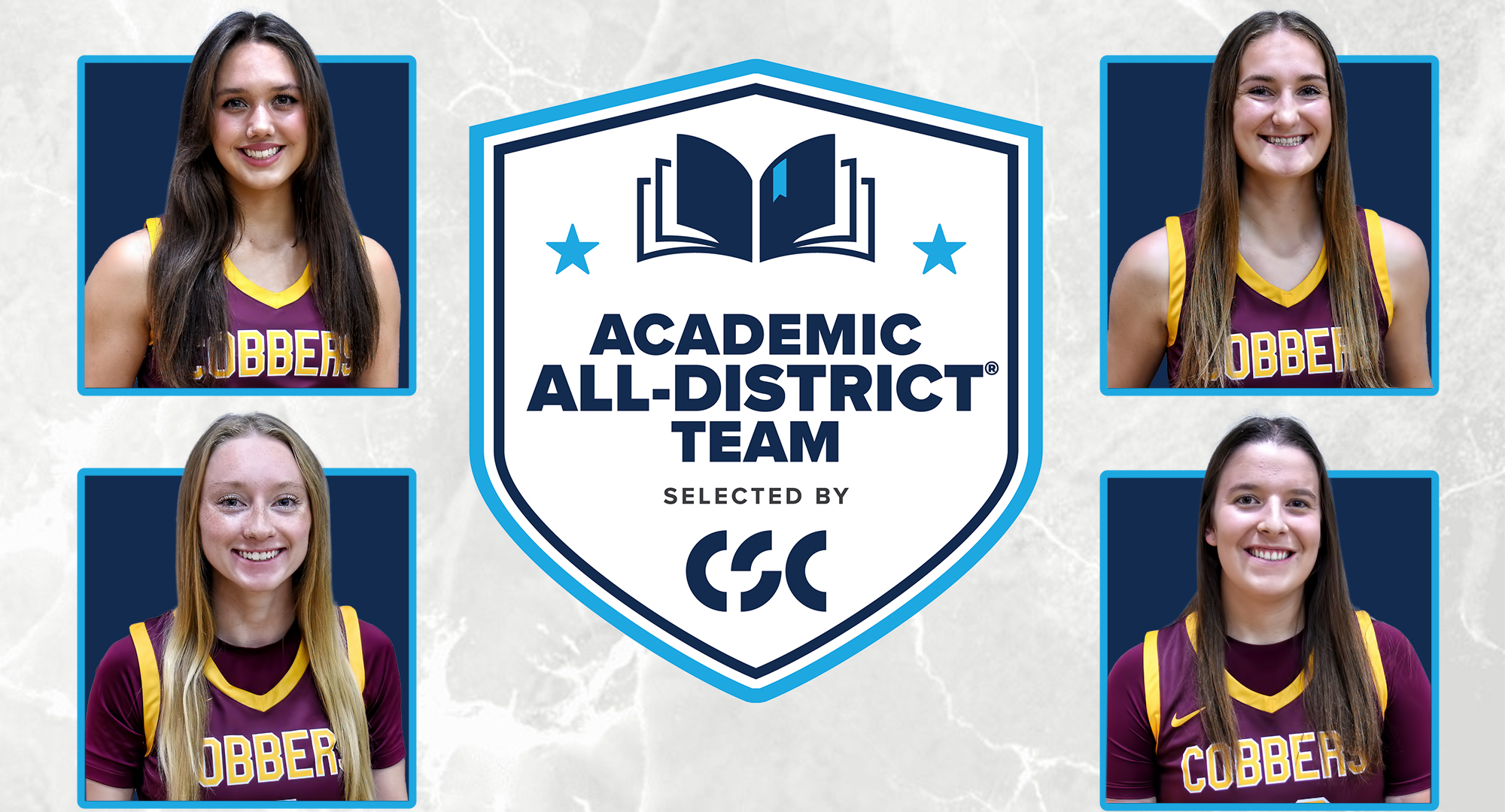 Makayla Anderson, Maddie Guler, Jordyn Kahler and Greta Tollefson all earned CSC Academic All-District honors.
