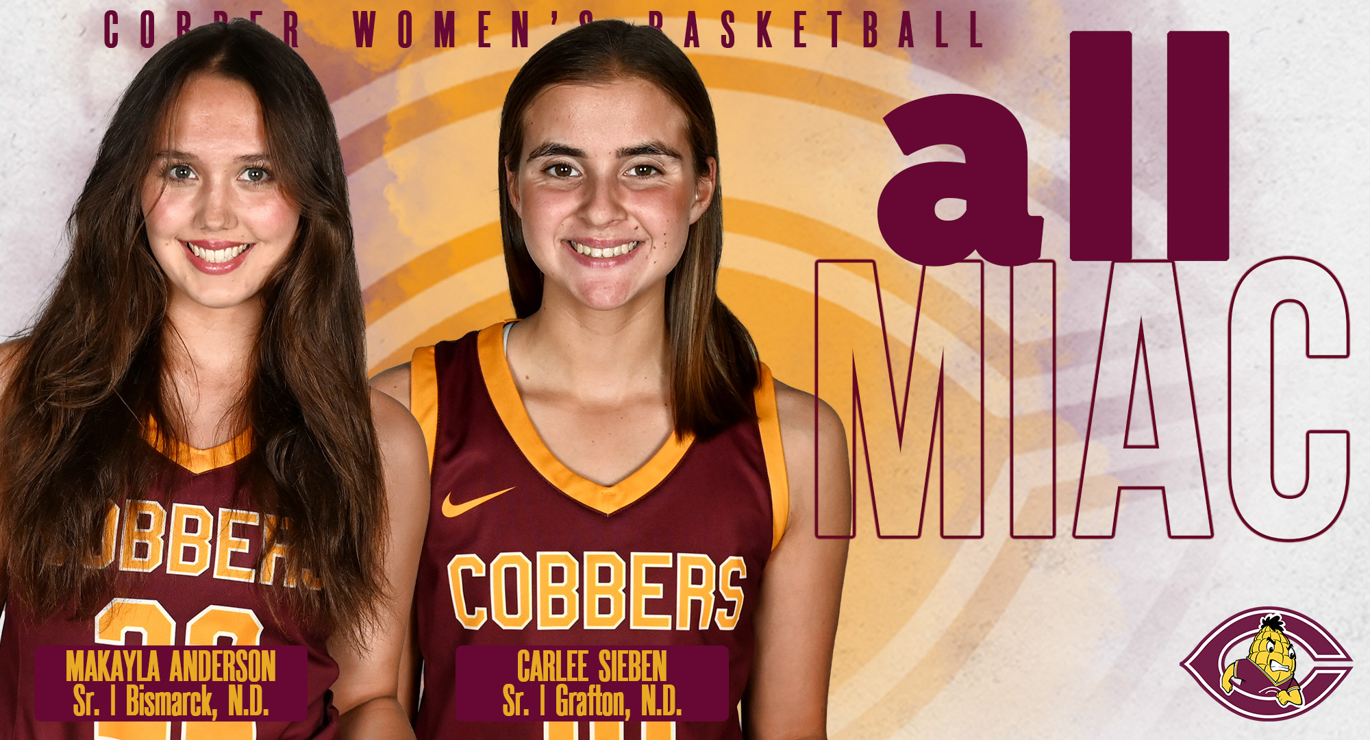 Makayla Anderson and Carlee Sieben both earned their third straight MIAC All-Conference honor.