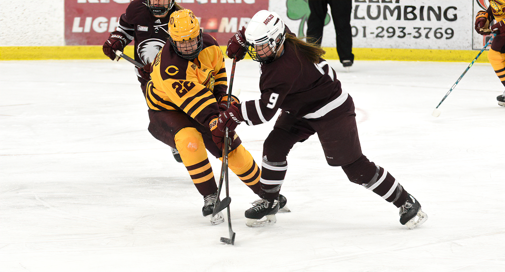 Sophomore Morgan Sauvageau had a pair of shots in the Cobbers' series opener at Augsburg.