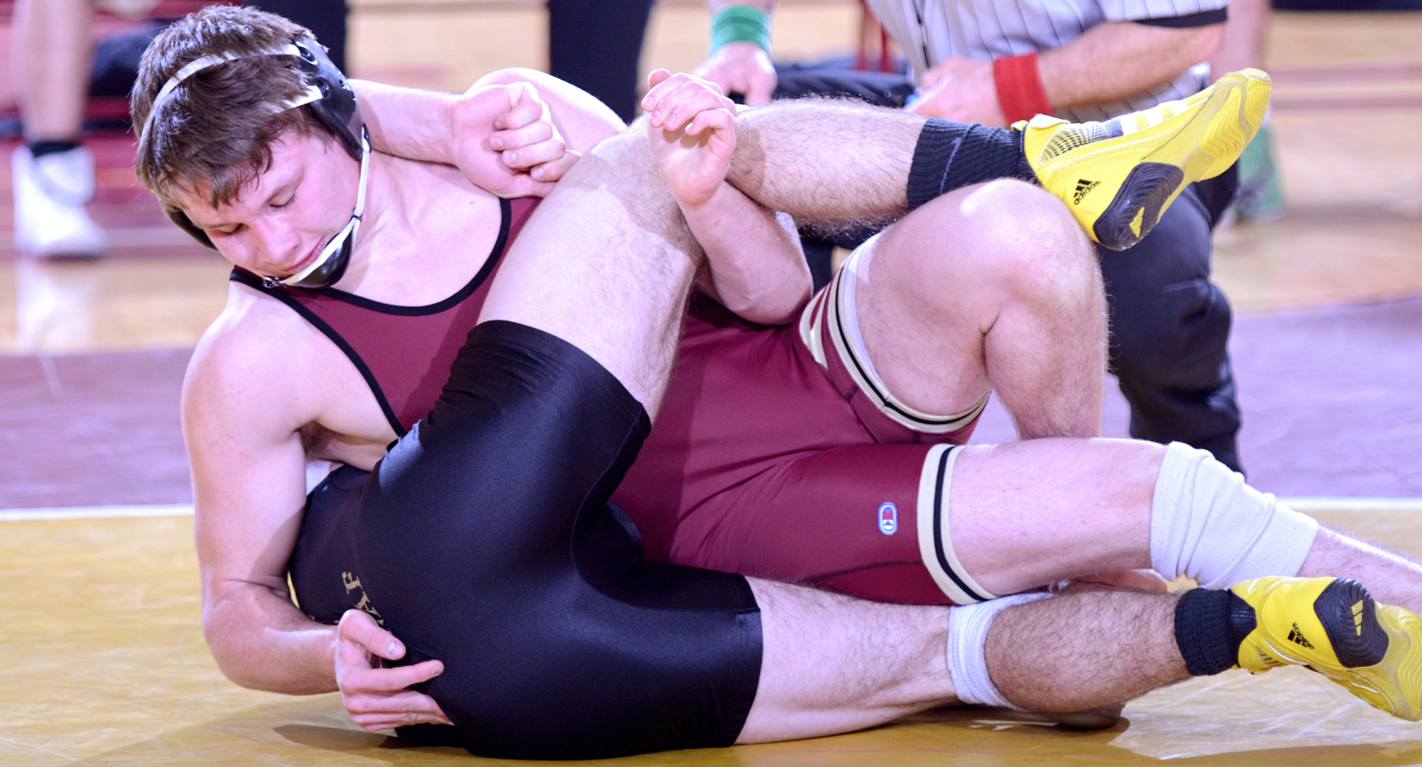 Junior Jake Johnson earned the only pin fall for the Cobbers in their 43-12 win at St. Olaf.