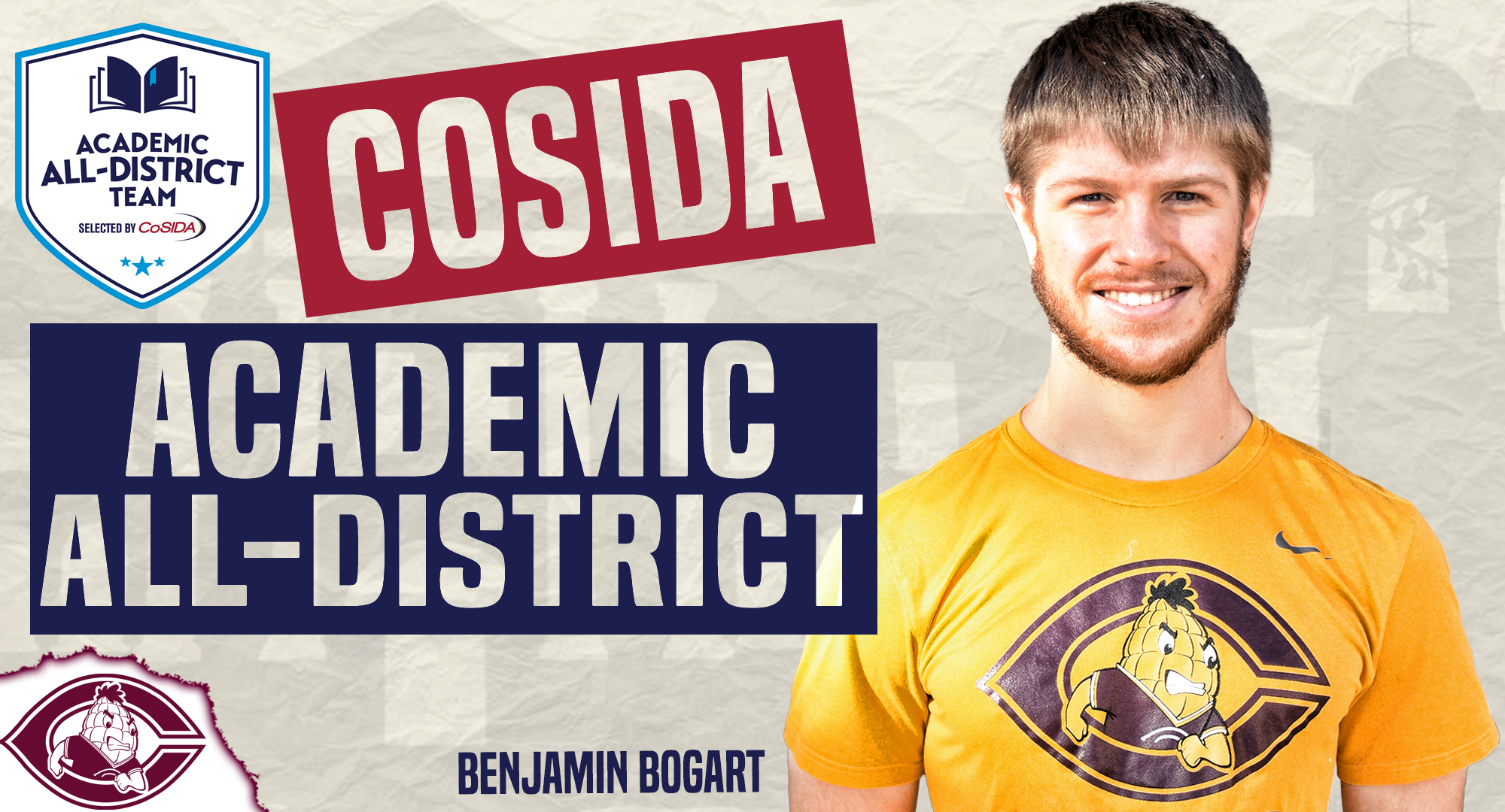 Concordia senior Benjamin Bogart was named to the CoSIDA Academic All-District At-Large Team. He had a 4.00 GPA while majoring in Physics and Mathematics.