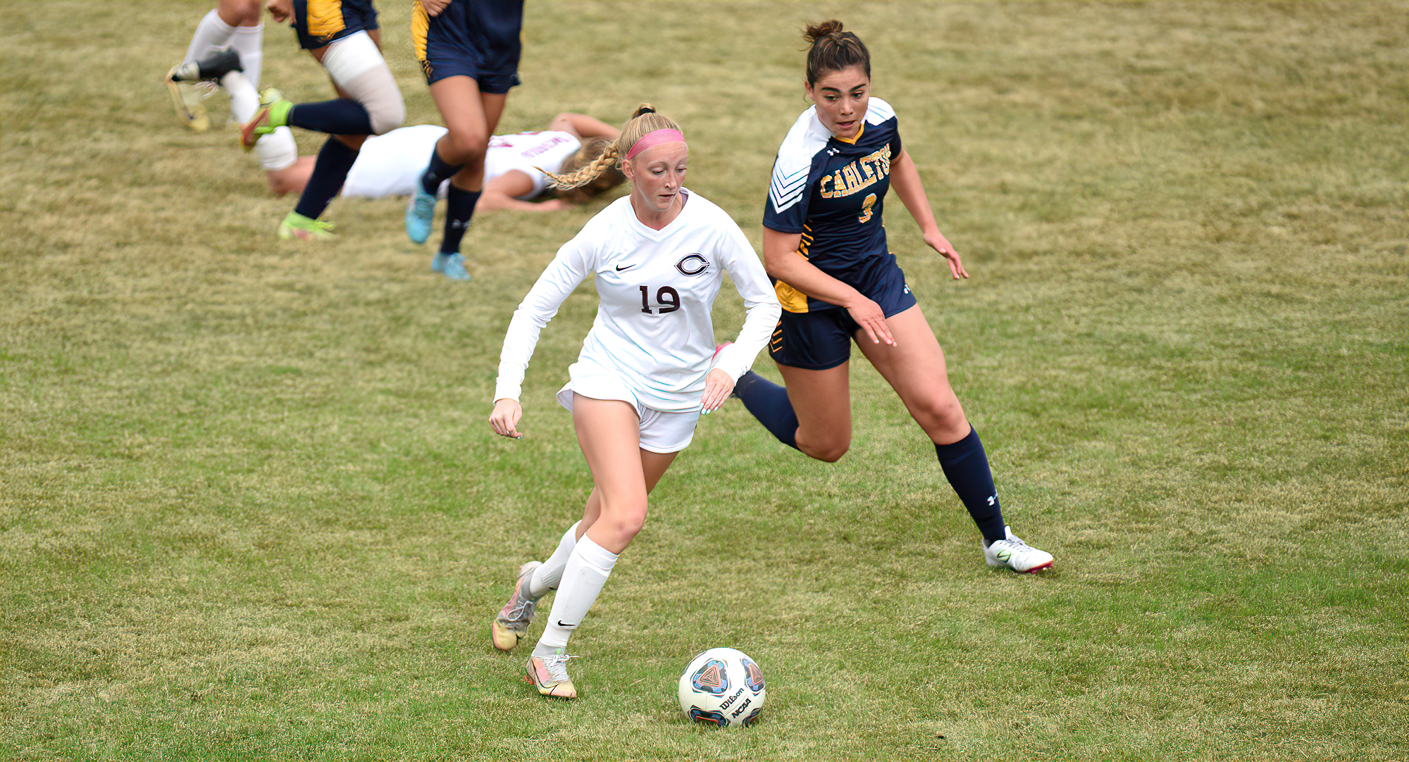 Sophomore Emma Sheflo had the only shot on goal for the Cobbers' in their game at Carleton.