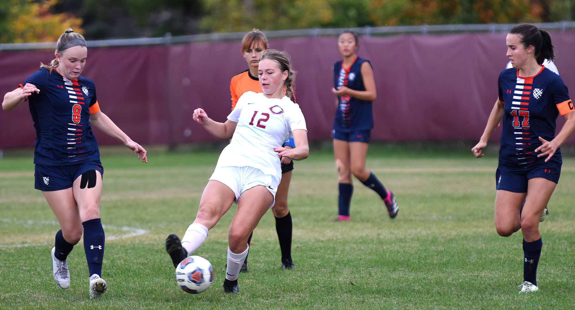 Amber Weibye scored Concordia's first goal in the Cobbers' 2-1 win at Macalester - the team's first on the road against the Scots since 2014.