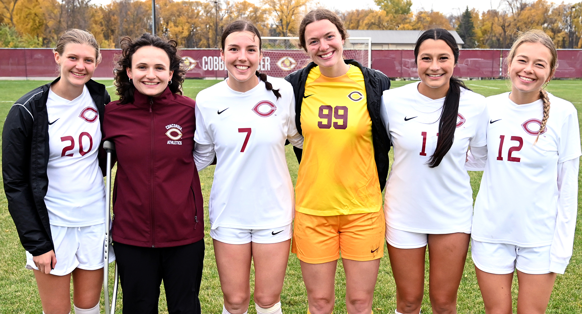 Seniors (L-R) Hallie Thompson, Clara Rooney, Emily Larsen, Kaitlin Petrich, Chloe Sollom & Amber Weibye were honored for Senior Celebration Day.