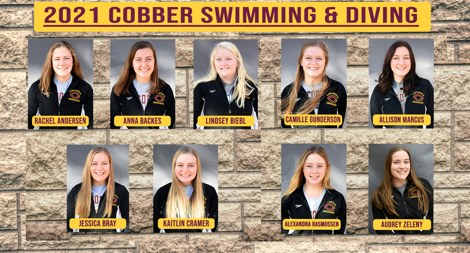 The 2021 Cobber swimming and diving team
