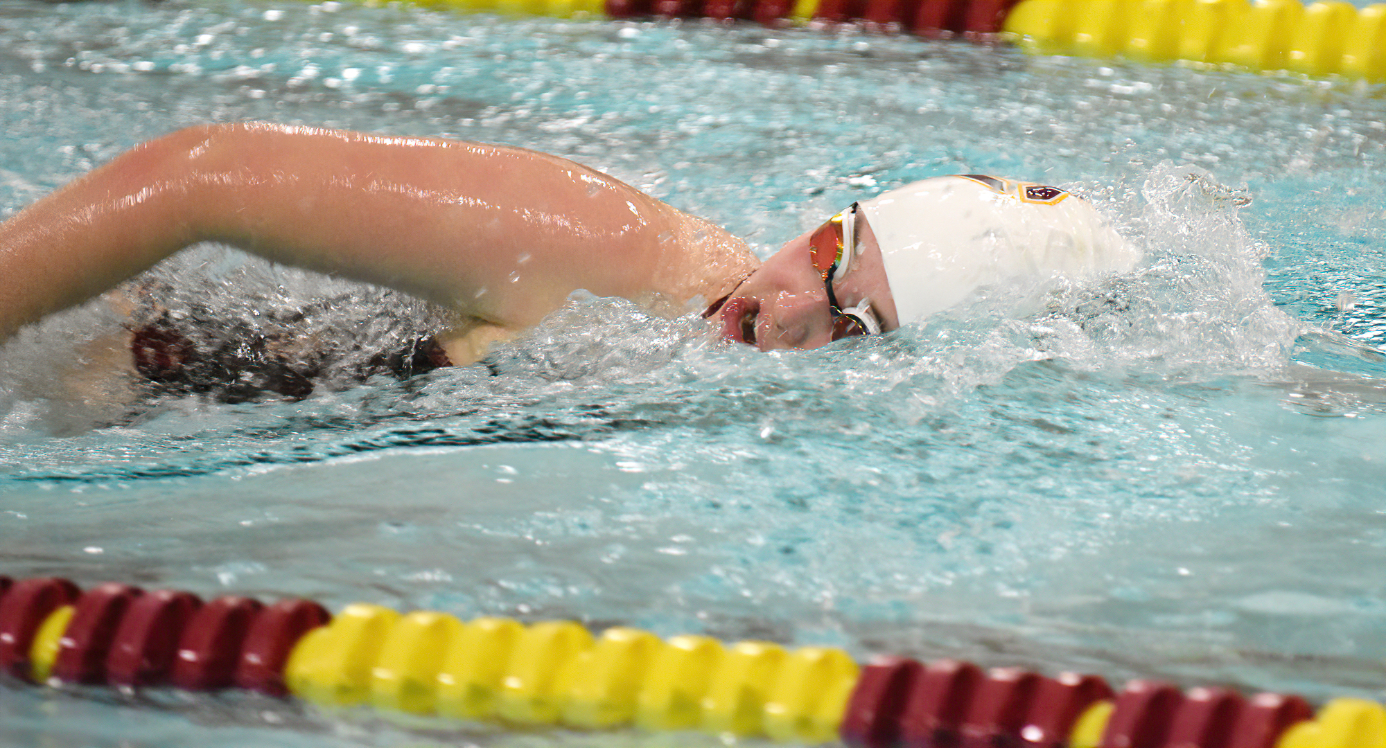 Sophomore Hailey Jaeger won the 50-yard freestyle and 100-yard butterfly to help the Cobbers record their first dual-meet win of the year.