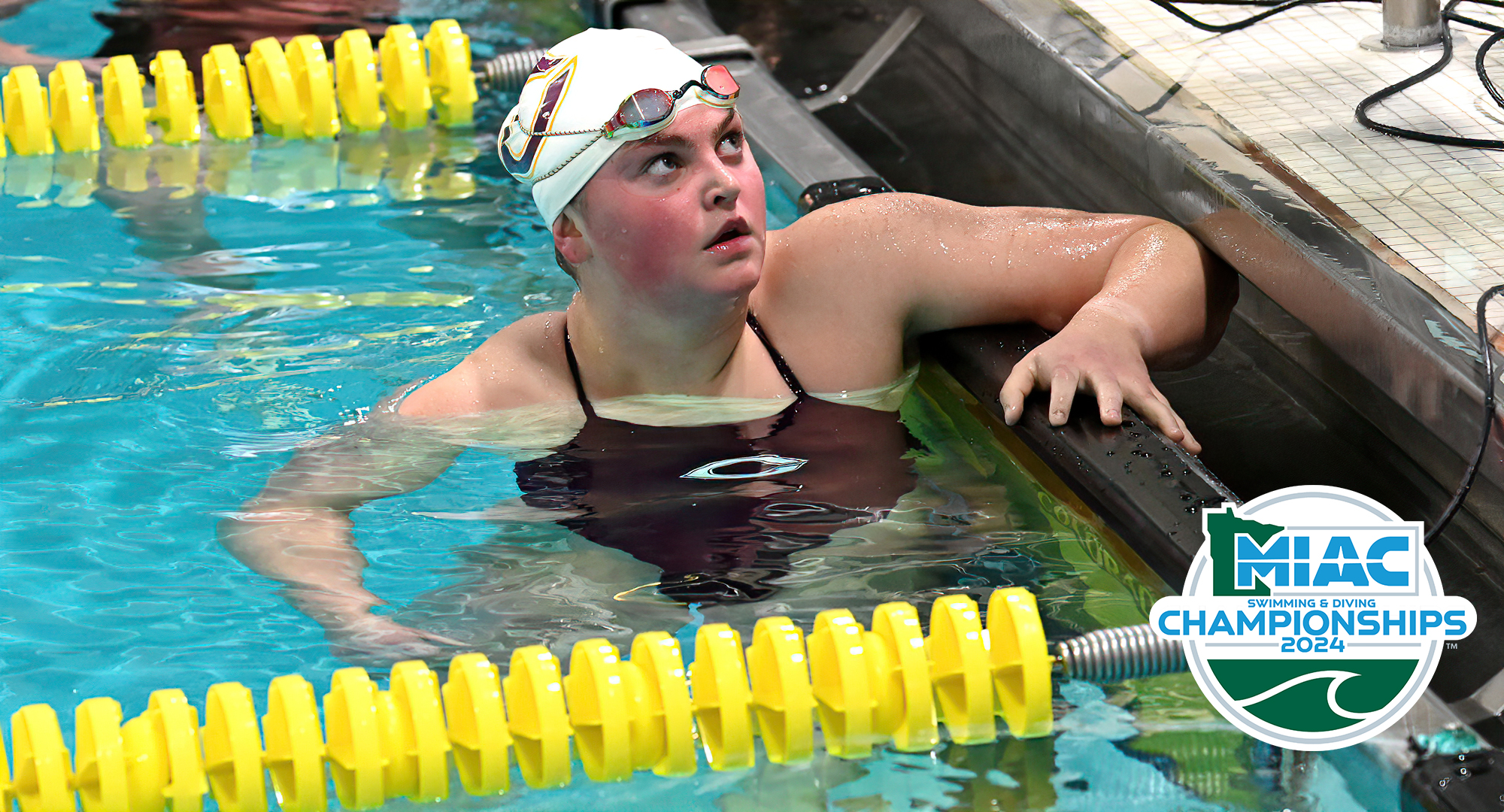 First-year swimmer Callie Metsala nearly qualified for the finals and broke a school record in the 200 IM on the first full day at the MIAC Meet.