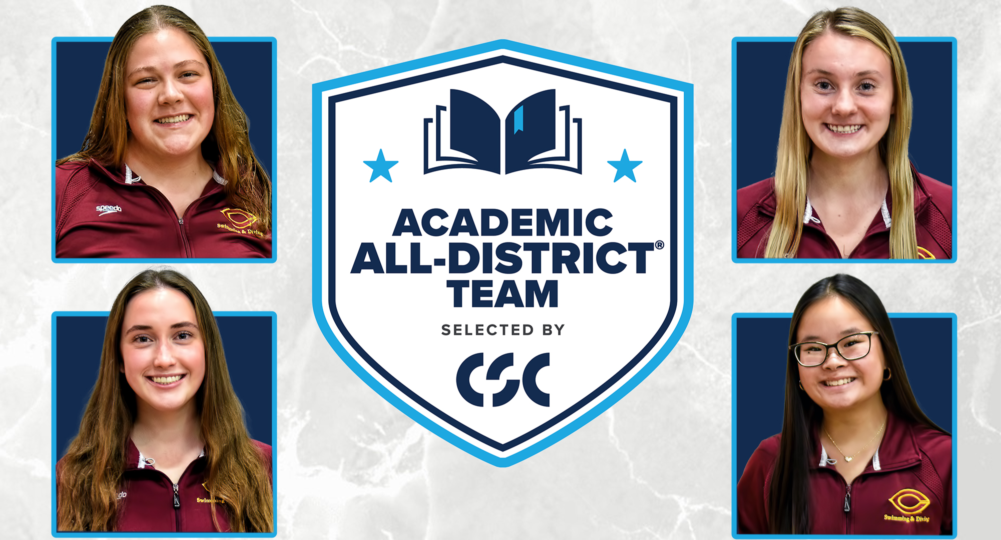 Rachel Andersen, Kiernan Darling, Hailey Jaeger and Christina Moore were all named to the CSC Academic All-District Team.