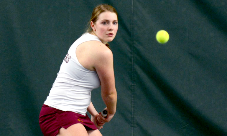 Freshman Kendra Stoick lost a thrilling 3-6, 6-2, 10-5 match at No.2 singles in the Cobbers' conference opener vs. Bethel.