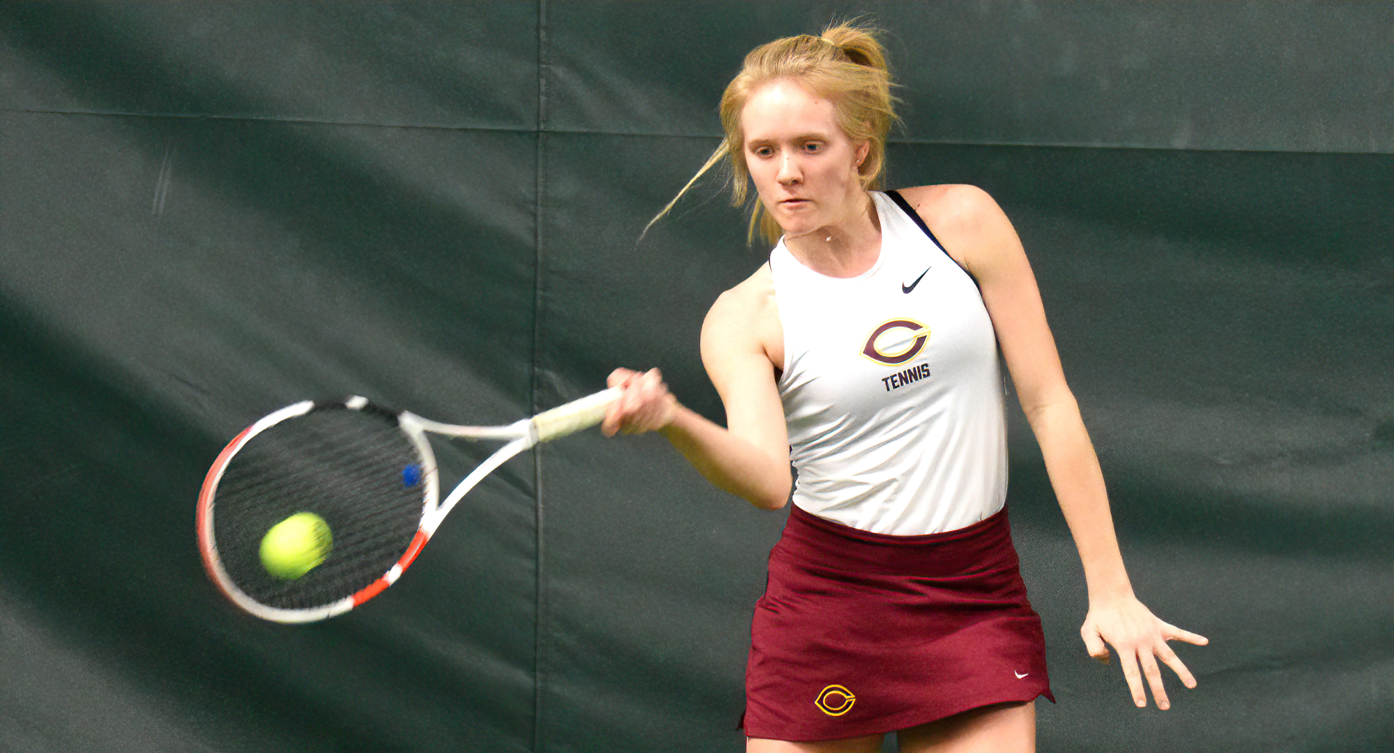Erin Borchard won all four of her matches in the Cobbers' victories over Hamline and St. Mary's. CC has now won three straight and is 9-8.