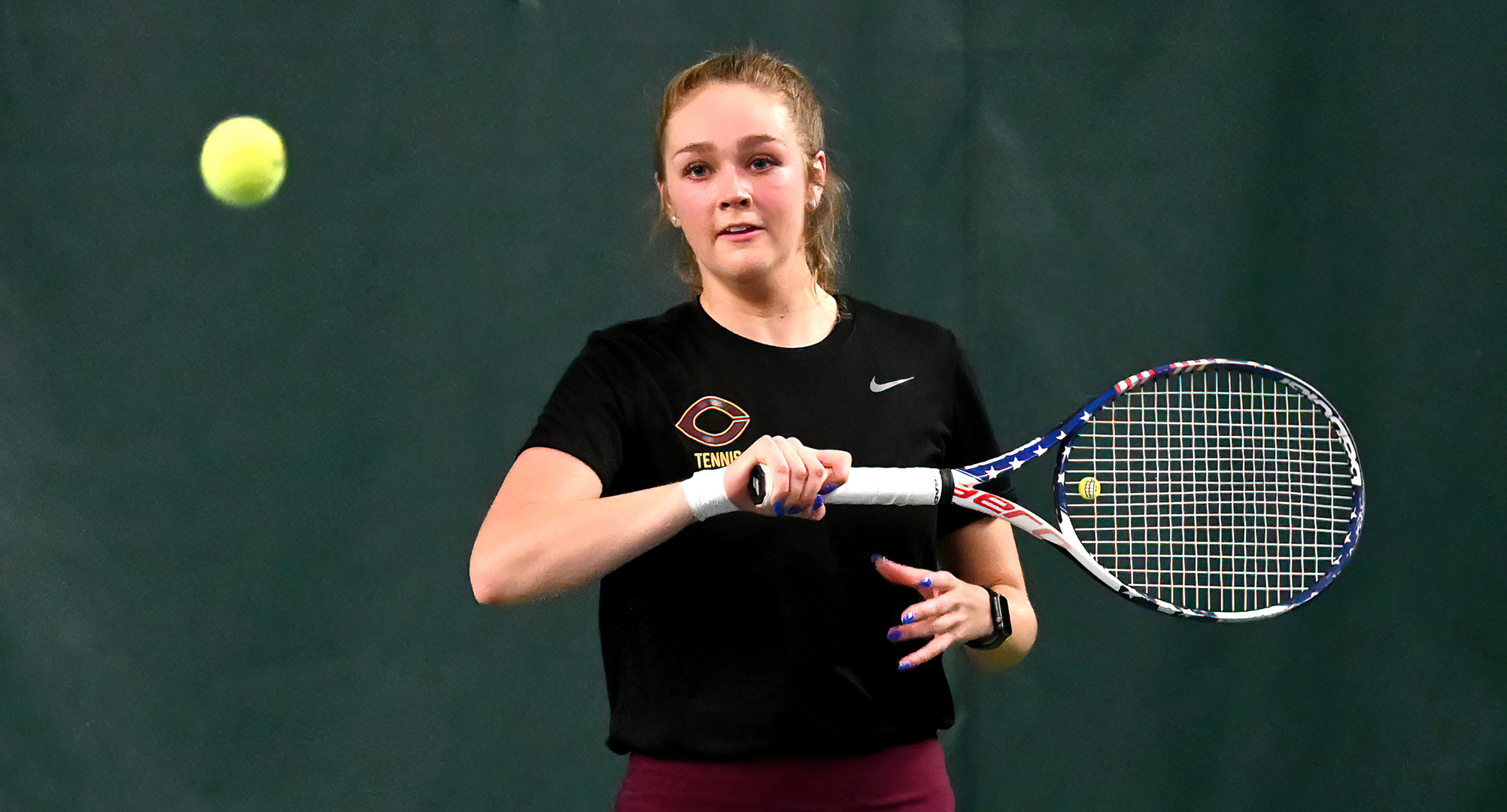 Senior Raquel Egge collected two of the three team points in the Cobbers' match at UW-Superior on the team's weekend in Duluth.
