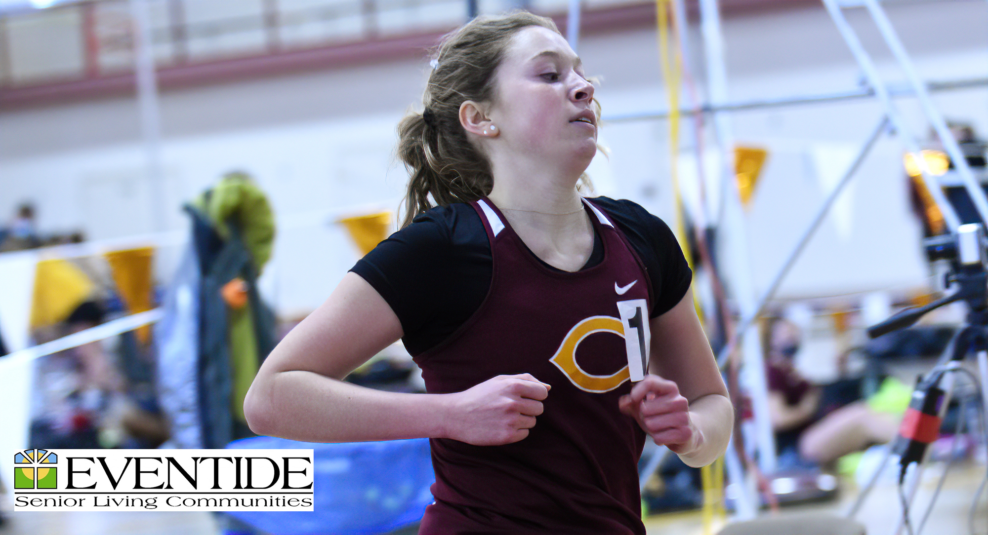 Senior Josie Herrmann broke the school record in the 600 meters at the CSB/SJU Invite. She ran a 1:37.20 which broke the 14-yar-old record held by Heather Schuster.
