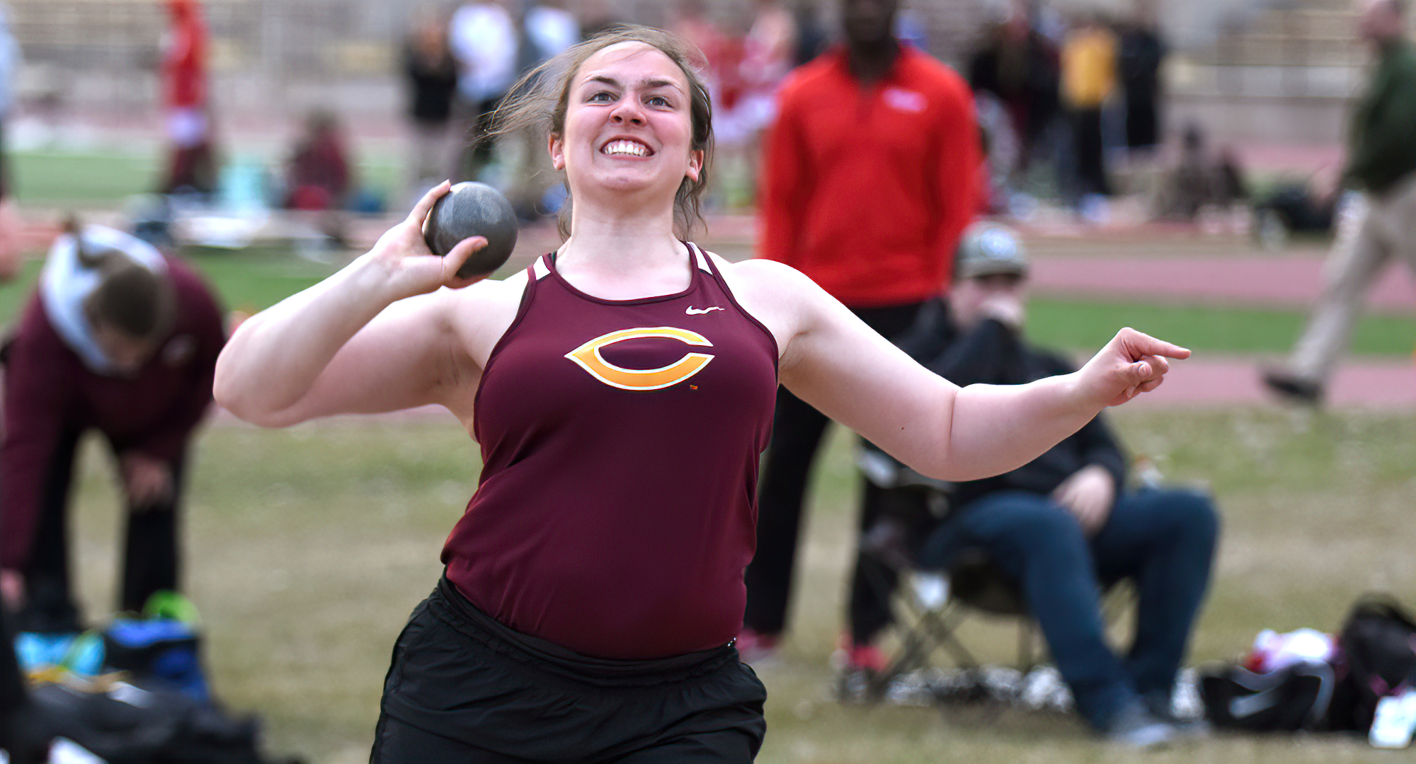 Alyson Kangas finished second in the hammer, third in the shot put and 10th in the discus at the Carleton Relays.