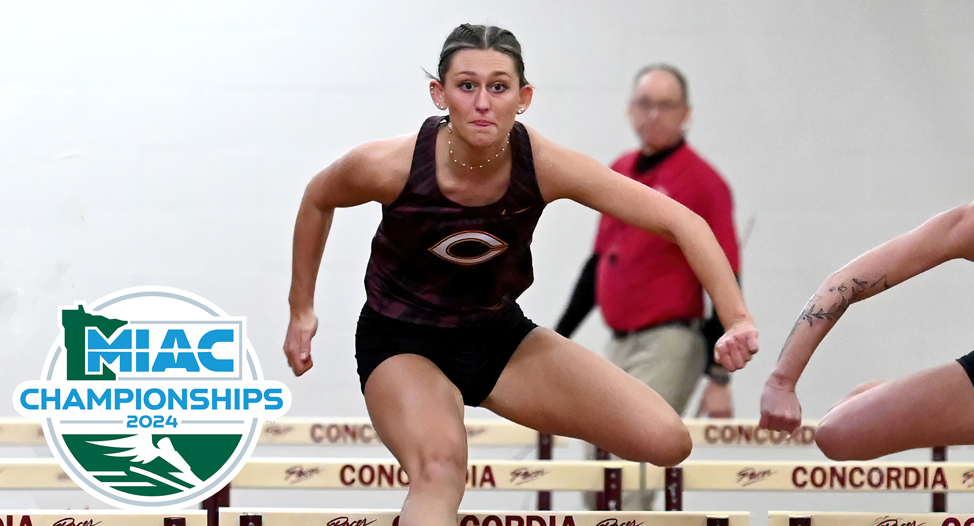 Peyton Selle won her third straight MIAC heptathlon and broke the school record in the 60-meter hurdles during the event.
