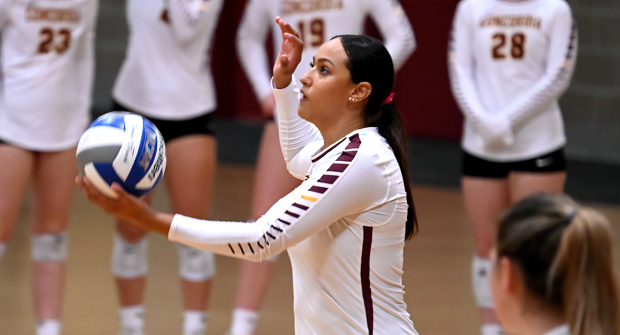 Sophomore Samantha VanHeel led the Cobbers on Day 1 at the Wis.-Stevens Point Invitational with a total of 10 kills in two matches.