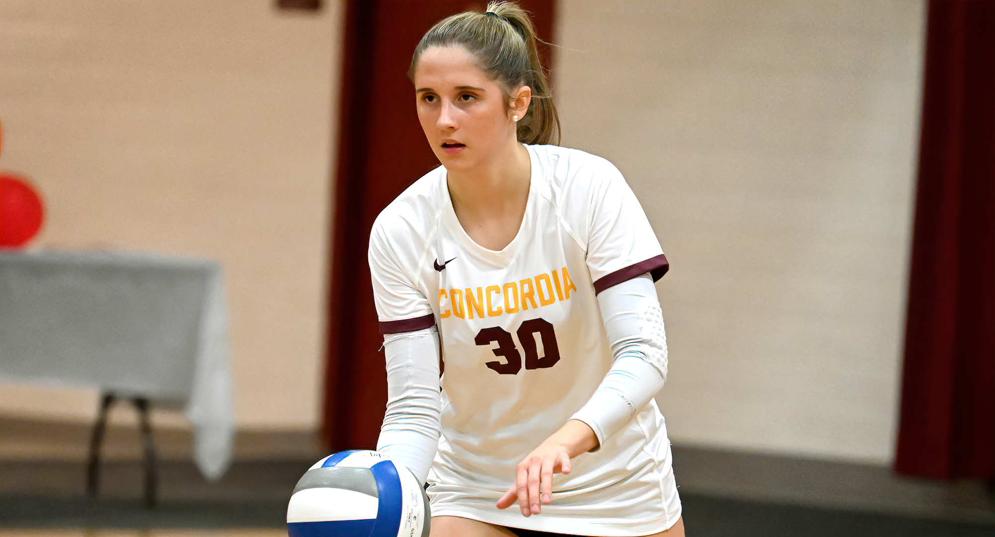 First-year setter Betsy Schiltz had a team-high 28 assists in the Cobbers' match at Bethel.