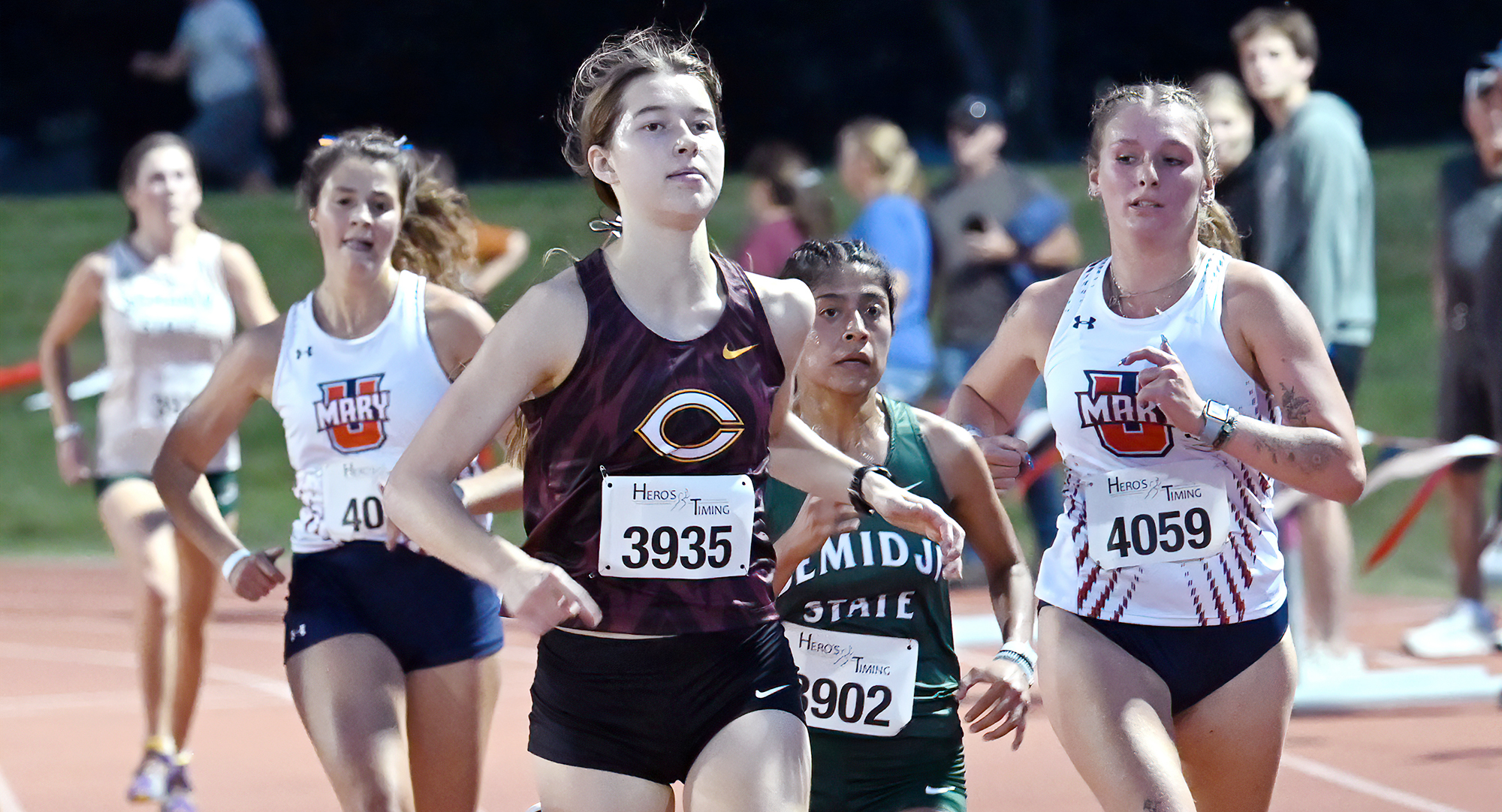 First-year runner Kelyn Henry-Perlich was one of nine Cobber athletes to post season-best times at the Jamestown Invite.