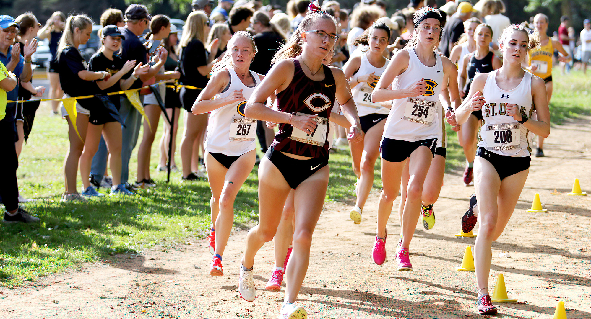 First-year runner Ashley Nelson ran a career-best time of 23:56 and led the Cobbers at the UW-La Crosse Tori Neubauer Invite.