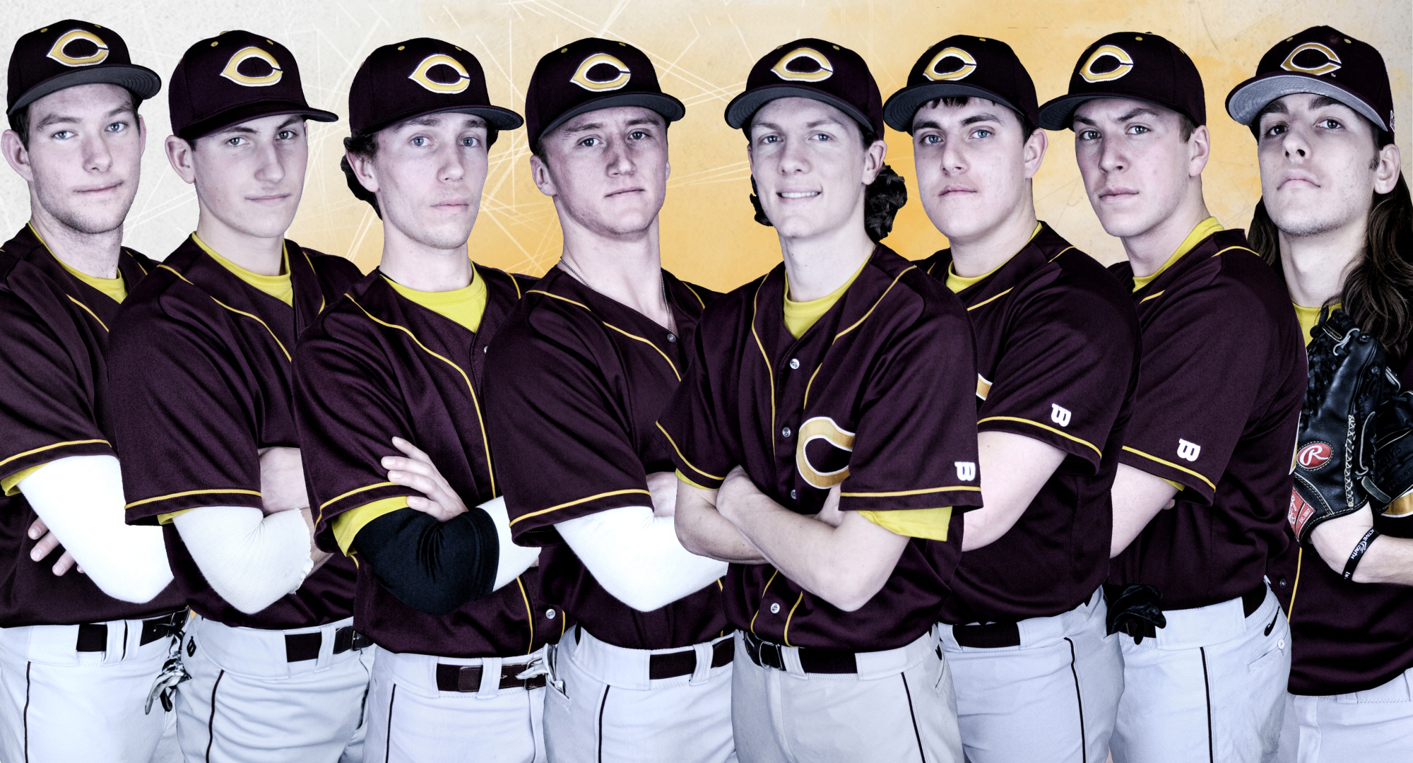 Concordia's eight seniors played their final two games at Bucky Burgau Field in the Cobbers' DH with Bethel. (L-R) Adam Nibaur, Brett Swanson, Nate Sillerud, Chad Johnson, Jack Hiedeman, Nate Leintz, Turner Storm, Zack Nelson.