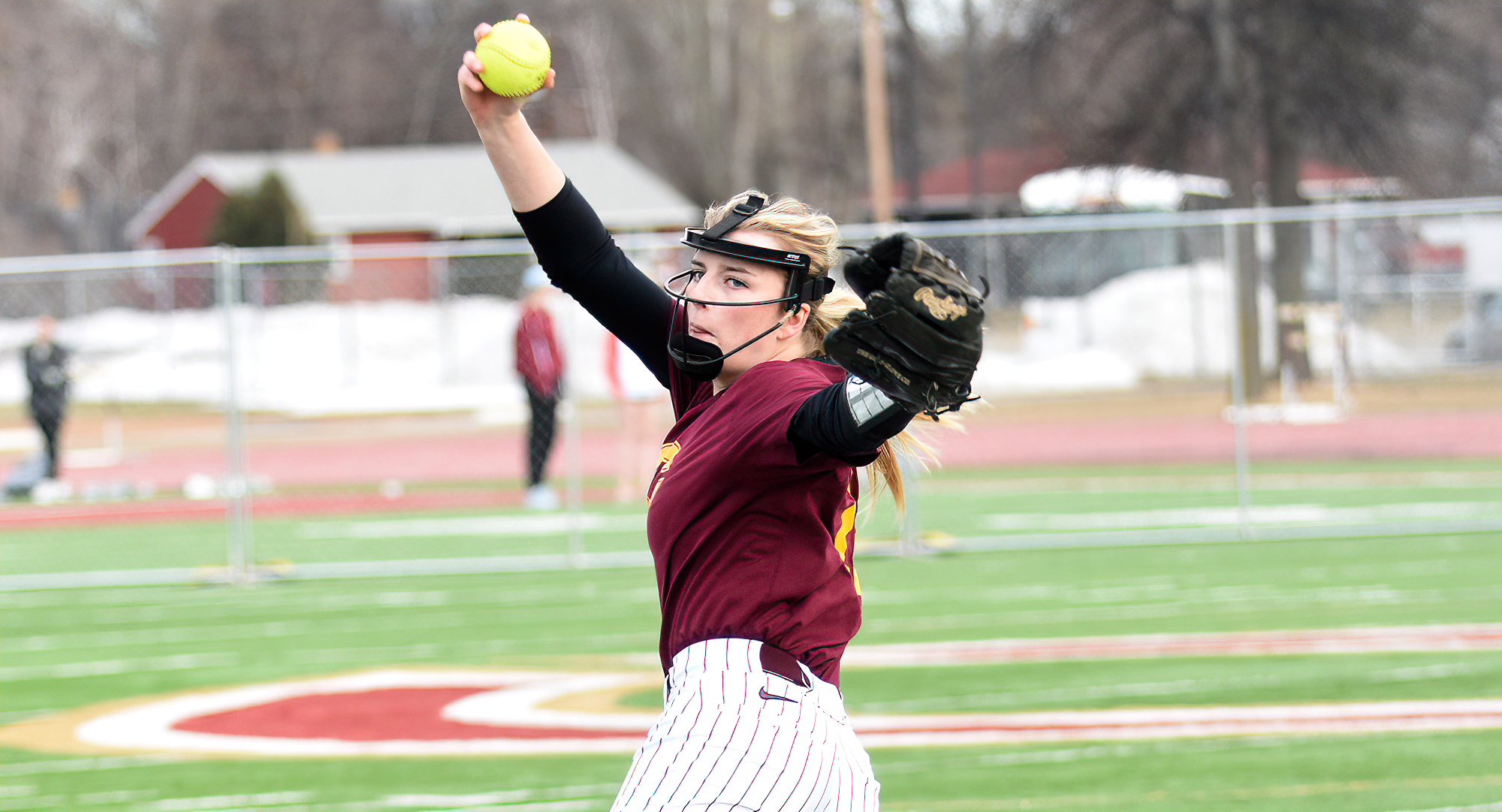 Junior Karissa Finnigan pitched a complete game in the Cobbers' win over Rivier. She allowed six hits, two runs and struck out five.