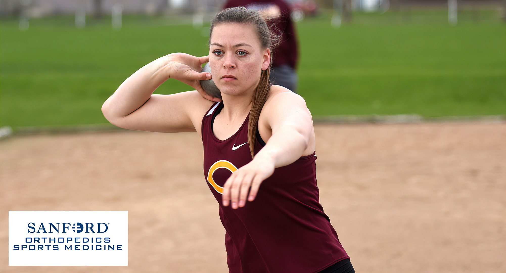 Junior Cayle Hovland won both the discus and shot put at the St. Ben's Last-Minute Meet. Her two wins helped the Cobbers finish third as a team.