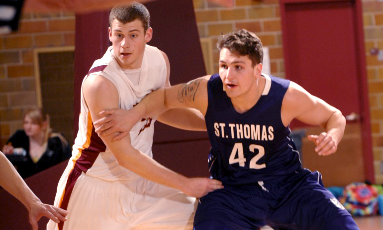Junior Brady Syverson had six points and five rebounds in the Cobbers' loss at No.5-ranked St. Thomas.