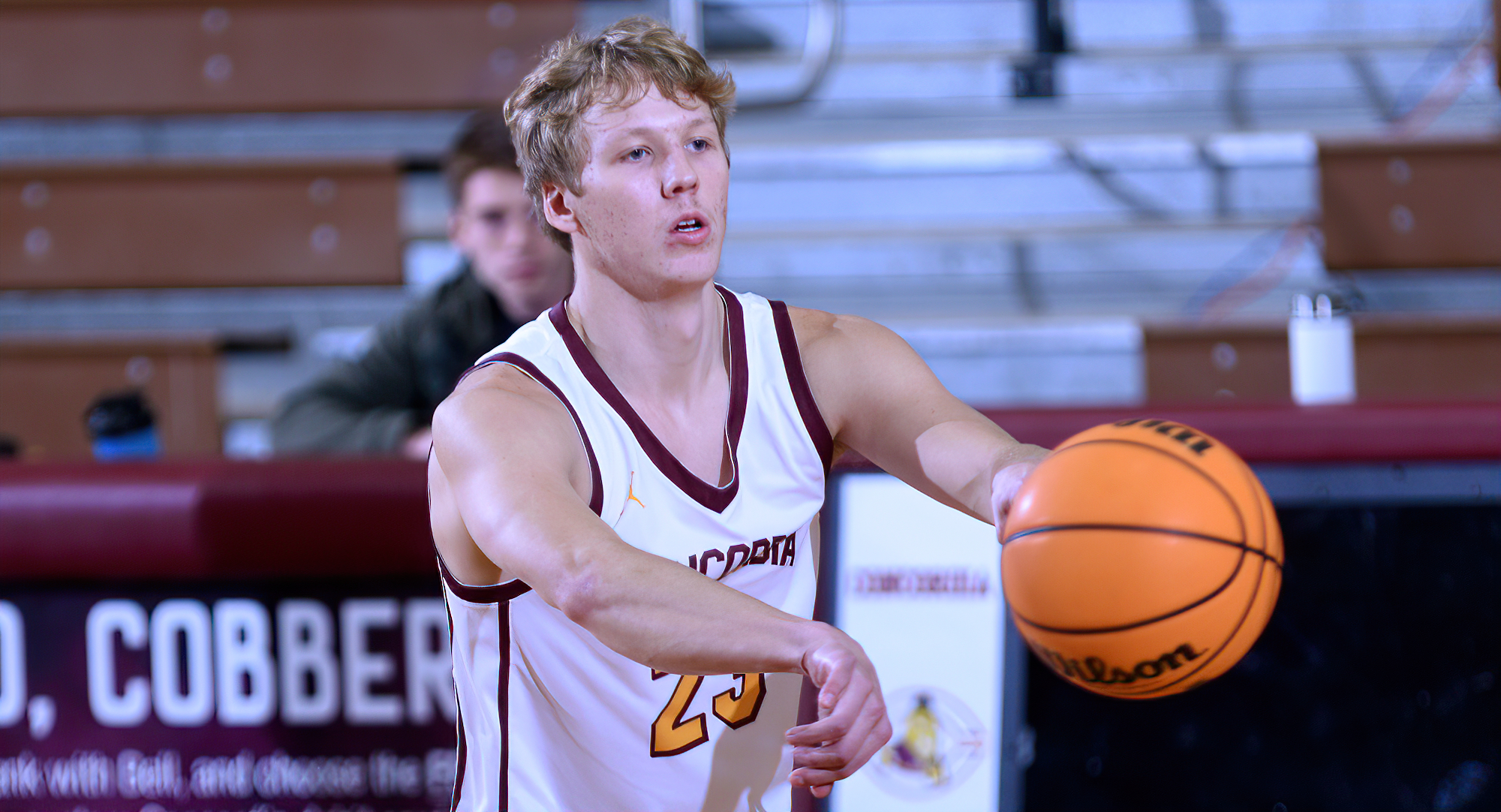 Dylan Inniger scored eight of his team-high 13 points in the second half in the Cobbers' game at Carleton. He also led the team with six rebounds.