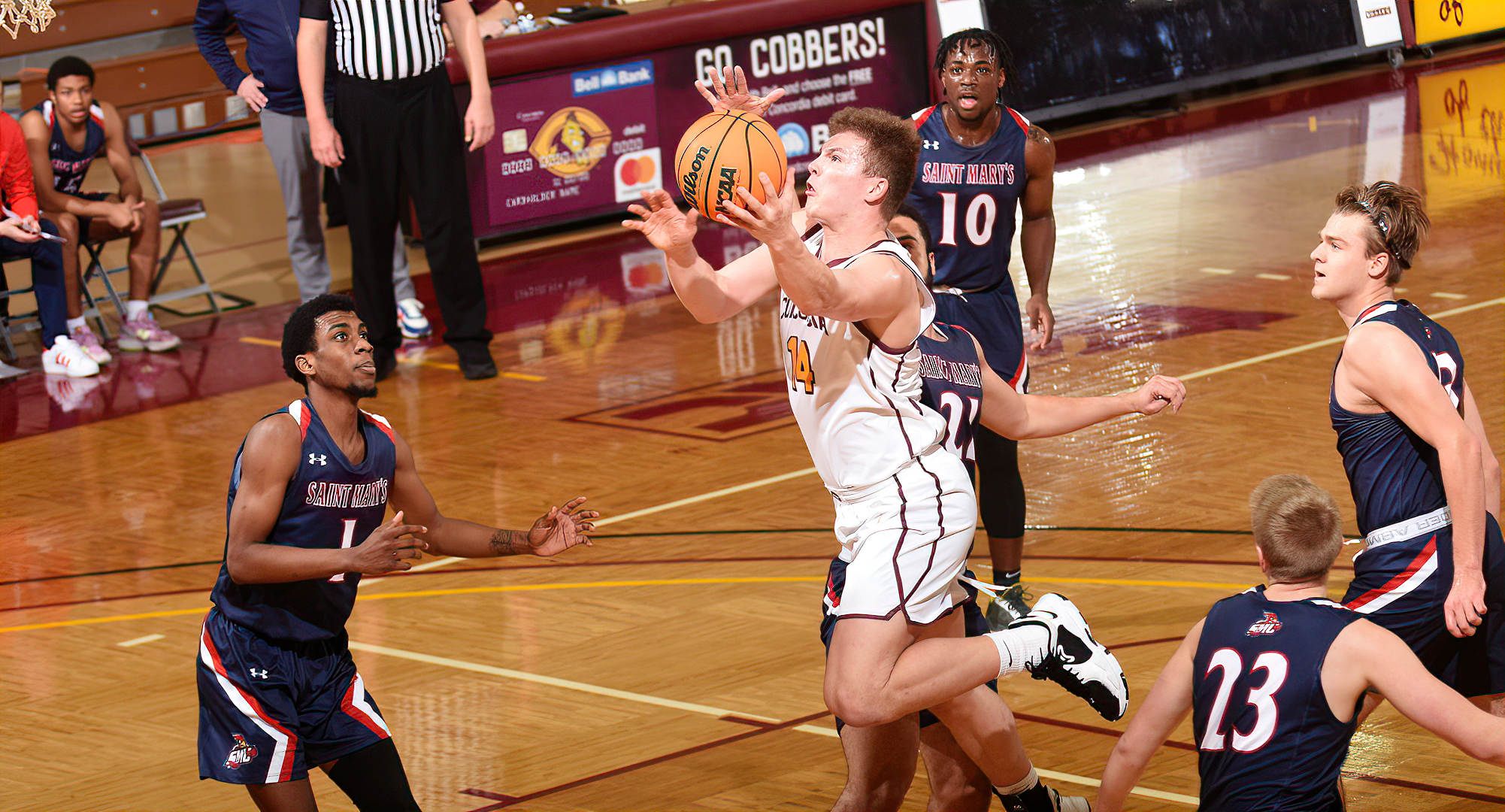 Junior Rowan Nelson scored a season-high 21 points and added five rebounds and three assists in the Cobbers' win at St. Mary's.
