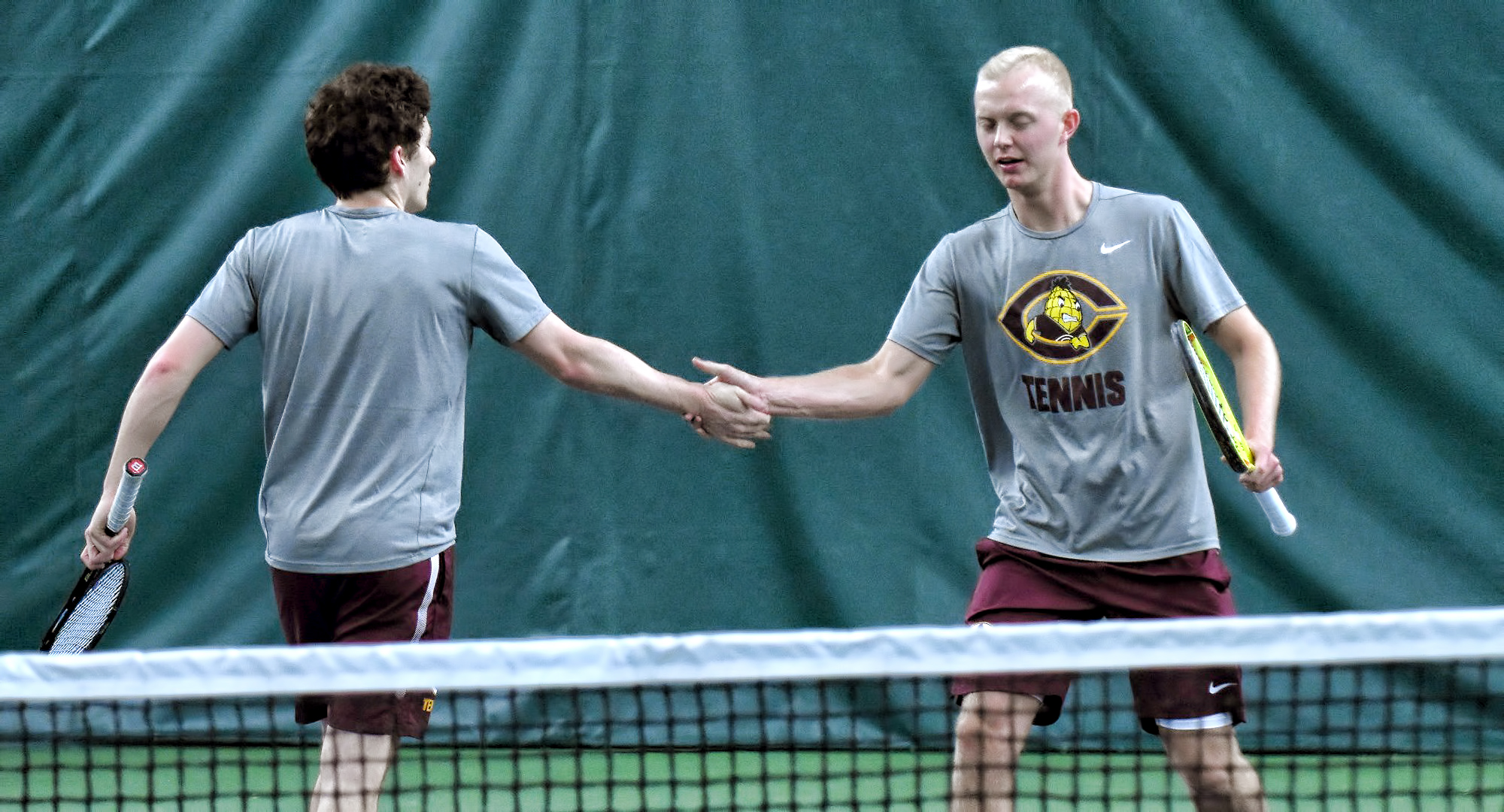 The doubles team of Erik Porter (L) and Jared Saue was seeded at the ITA Regional Tournament and led the Cobbers over the weekend.