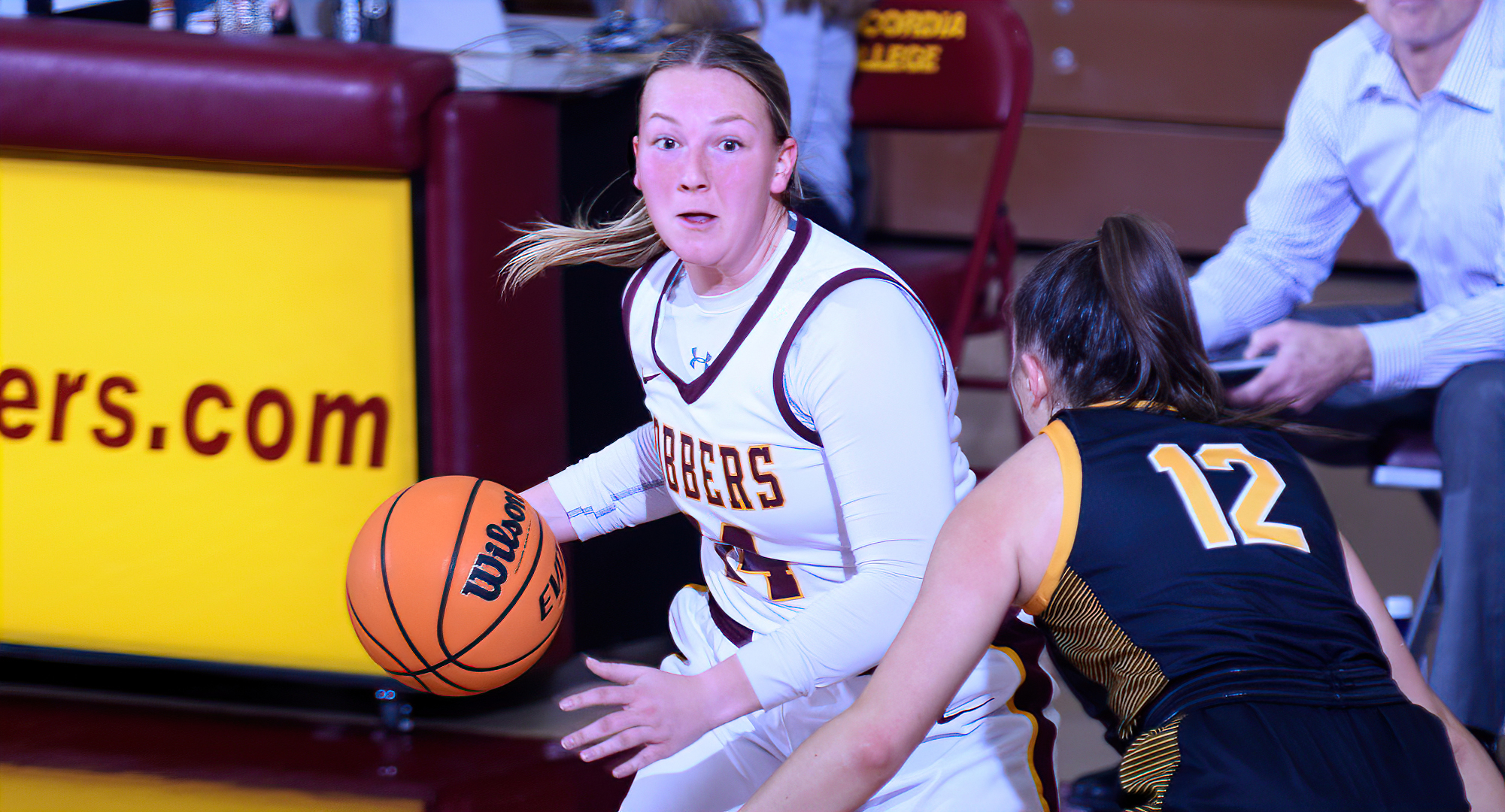 Senior Taviahna Tanin had a career-high point total in the Cobbers' game at St. Scholastica. She went 3-for-4 from 3-point range and had nine points.