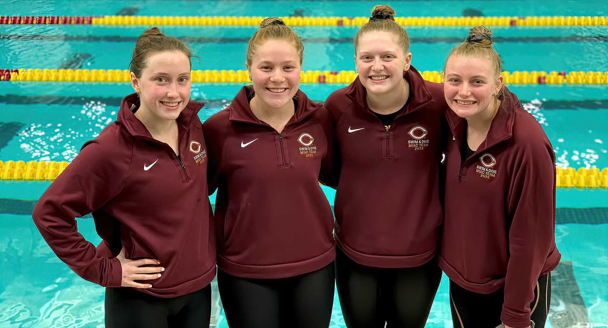 The 200-free relay team of Hailey Jaeger, Jess Bray, Camille Gunderson and Kaitlin Cramer was only .65 of a second from breaking the school record.