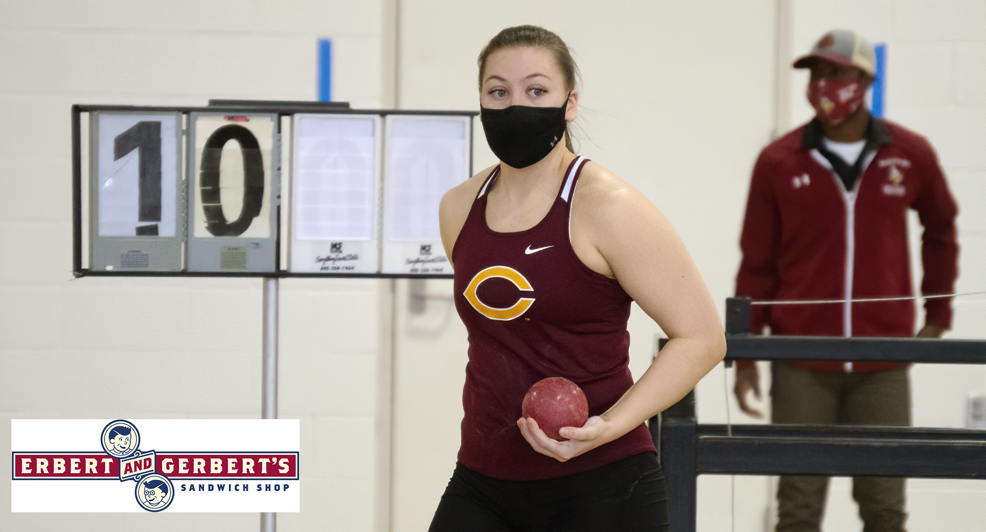 Junior Cayle Hovland won bot the shot put and the weight throw in the Cobbers' dual meet at St. Benedict.